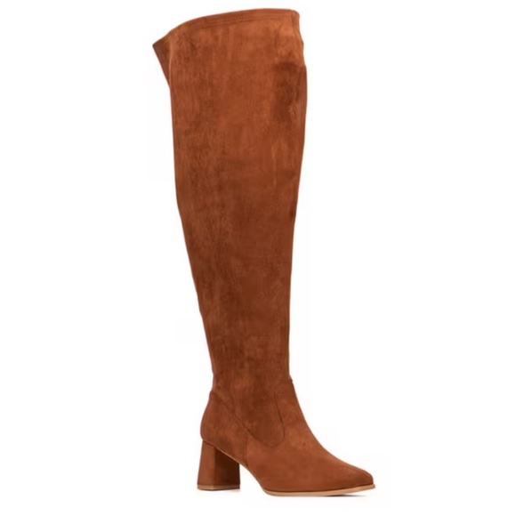 Fashion to Figure Cognac Suede Over The Knee Boot NWT Size 10W - Picture 1 of 4